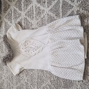 2 for $25 - JANIE and JACK Girls 3T Ivory Knit Dress with Faux Fur Neckline